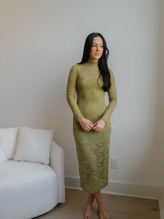 Only For You Dress-Olive